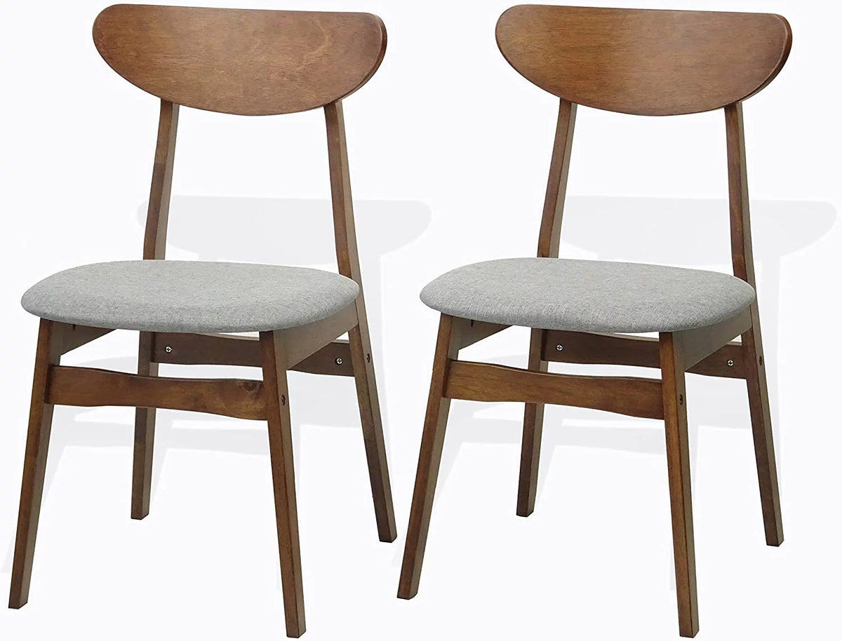 Set of 3 Square Dining Table and 2 Side Chairs Solid Wood Medium Brown F84812
