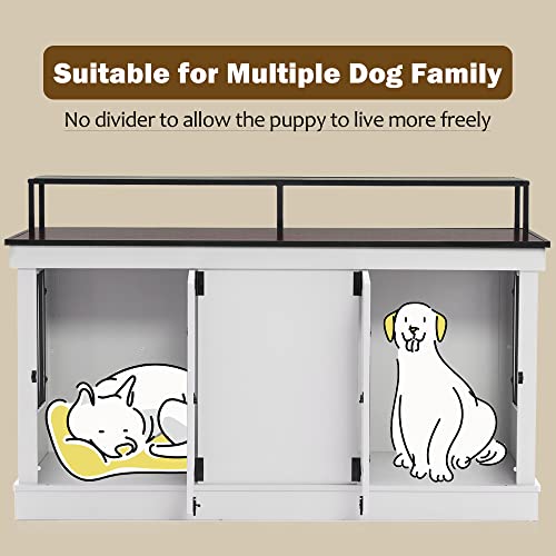 Large Wooden Dog Crate with Double Doors (Brown) X447150