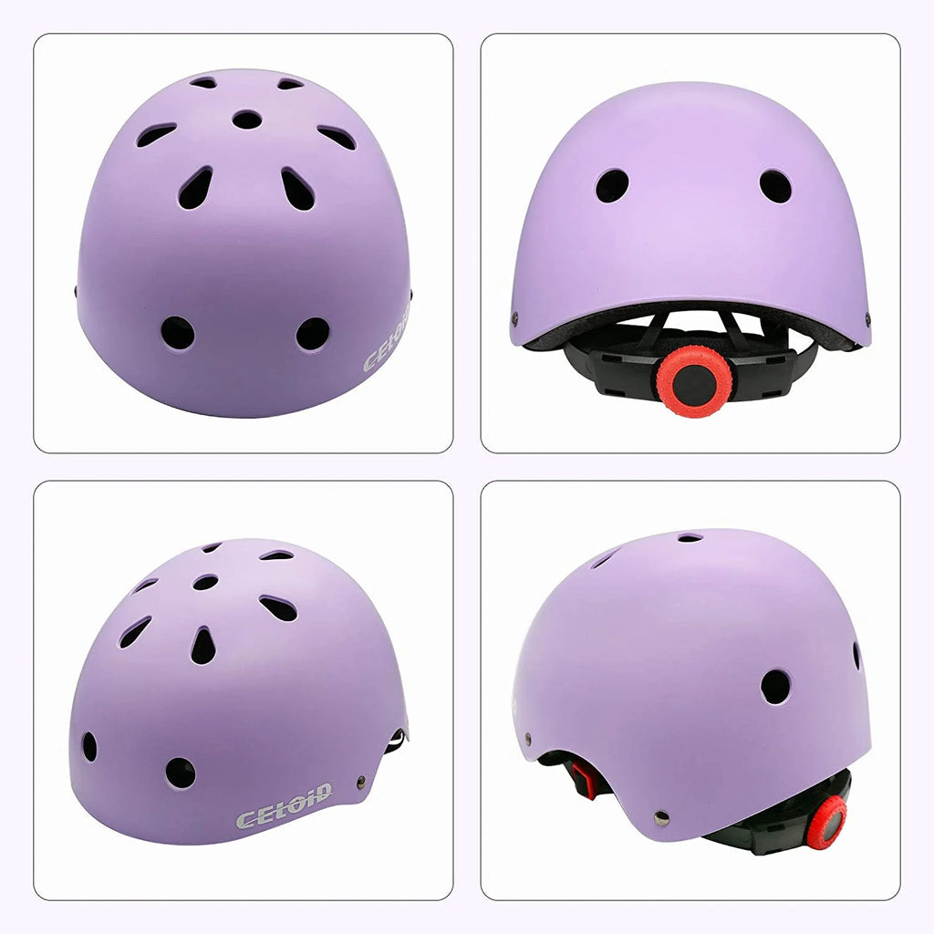 Kids Bike Helmet Adjustable Multi Sport Violet X4804