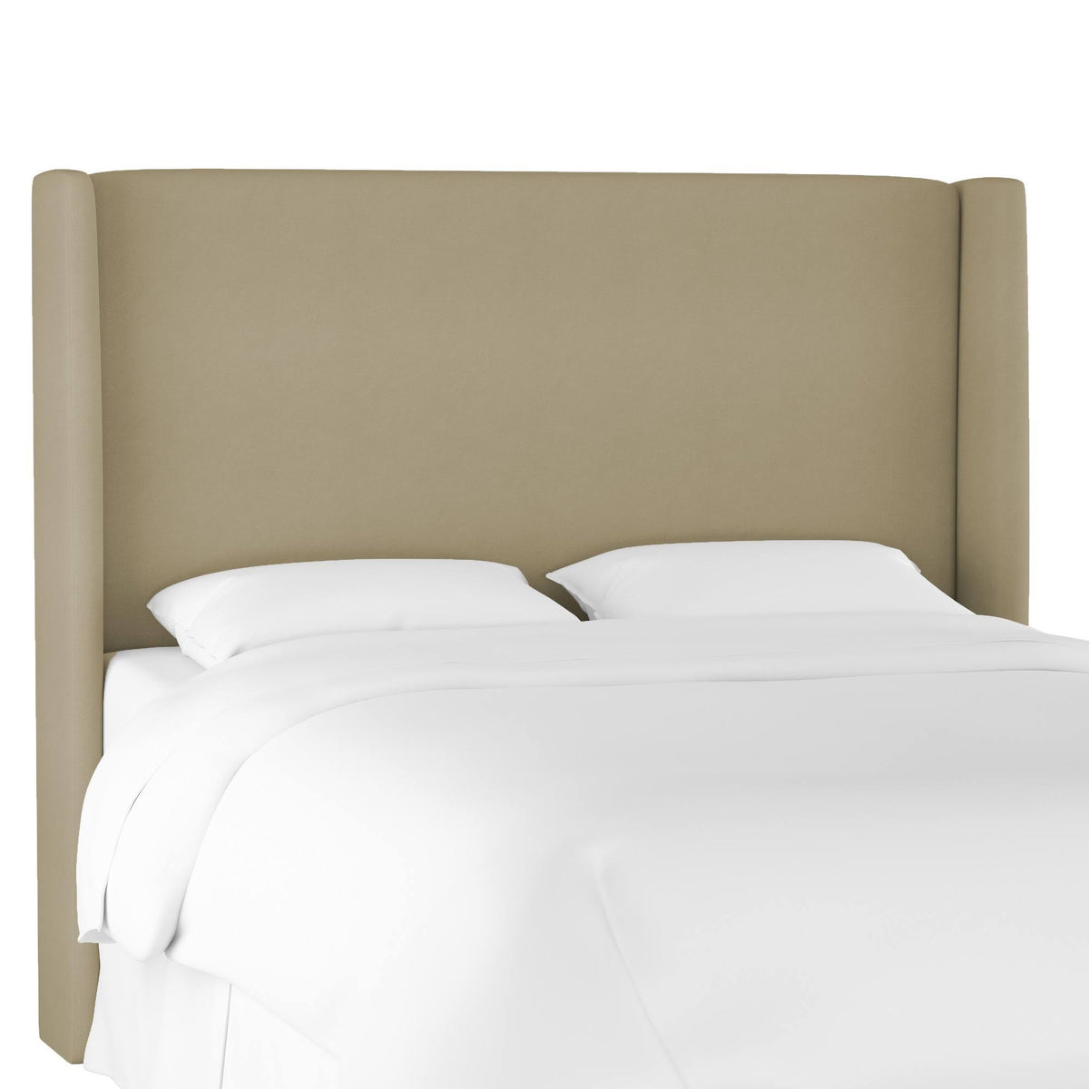 California King Tan Velvet Wingback Headboard M41584