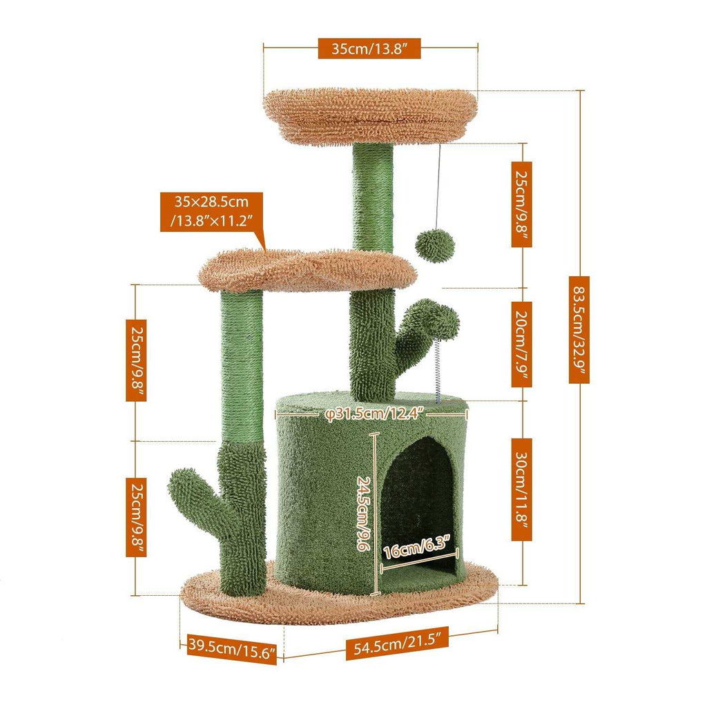 32 inch Cactus Sisal Cat Tree Tower R107