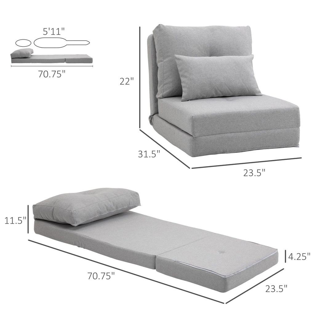 Light Gray 2-in-1 Floor Sofa Bed K30921