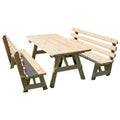 Red Cedar Picnic Table with 2 Backed Benches K1428