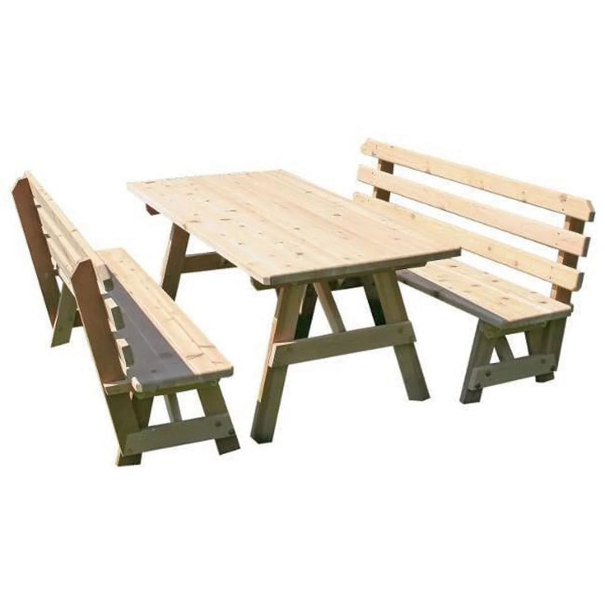 Red Cedar Picnic Table with 2 Backed Benches K1428