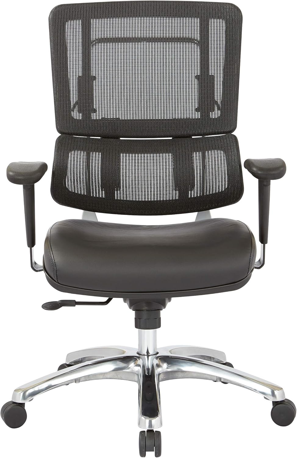Black Mesh Back Managers Chair with Polished Aluminum Base E23702