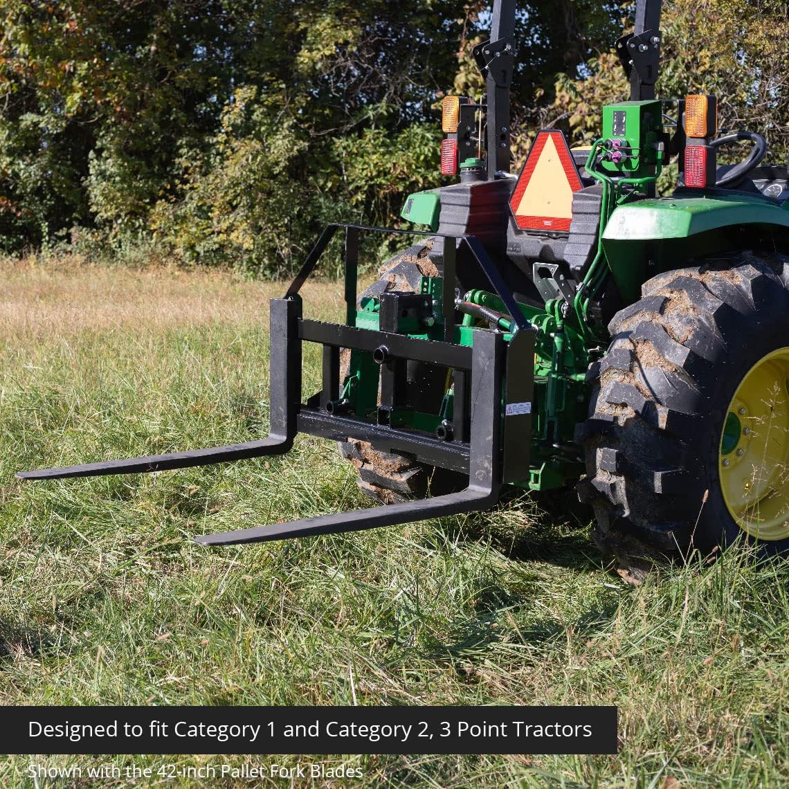 60-in Pallet Fork Hay Frame Attachment with Rack, Receiver Hitch Z81514