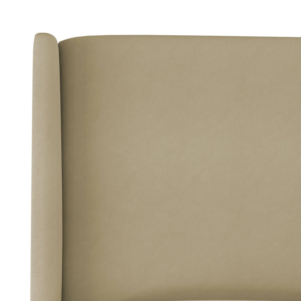 California King Tan Velvet Wingback Headboard M41584