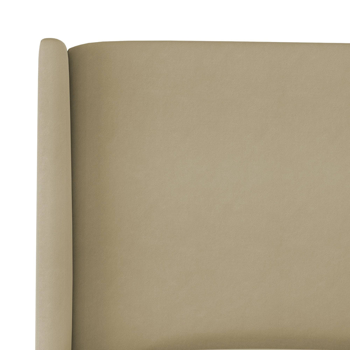 California King Tan Velvet Wingback Headboard M41584