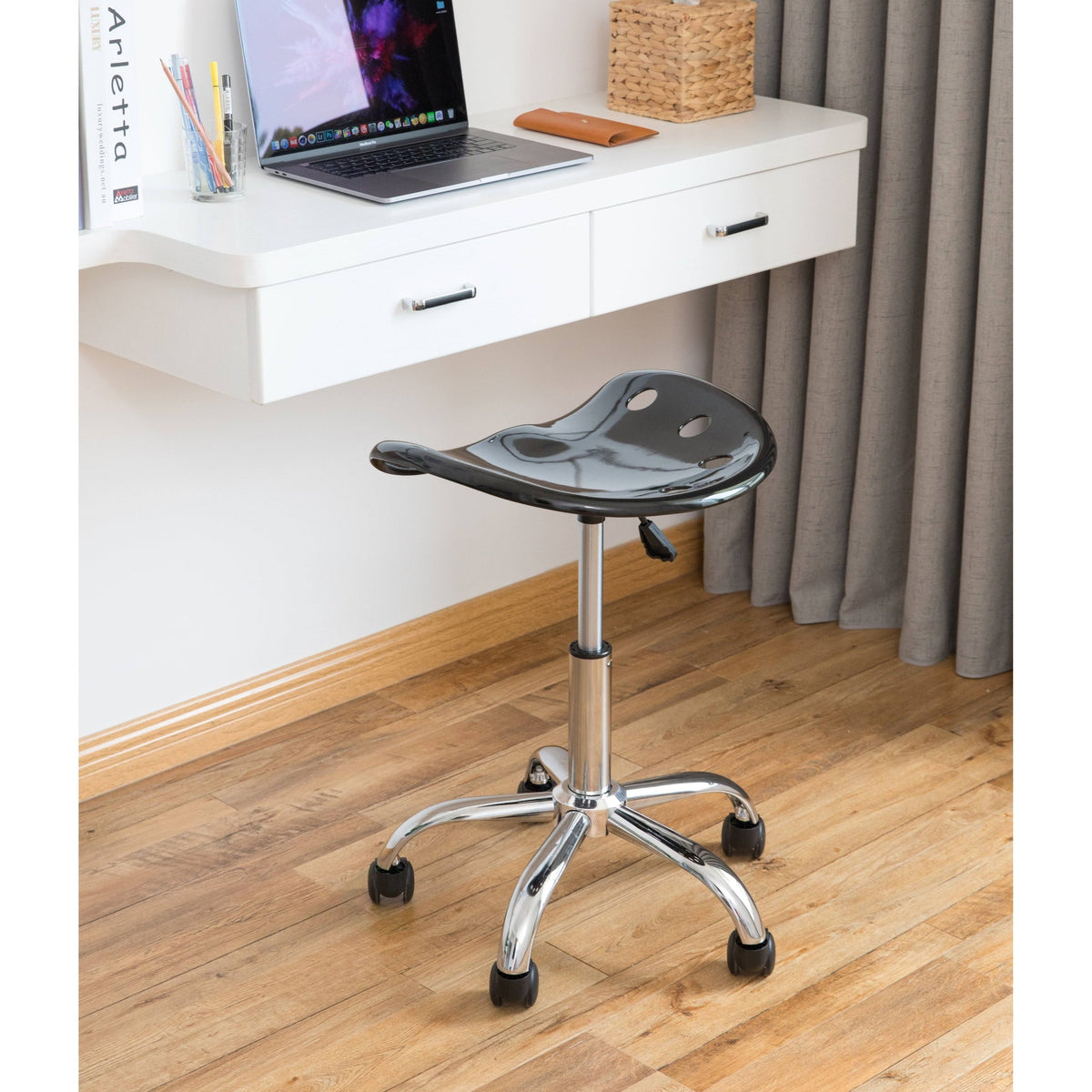 Gray Tractor Seat Swivel Chair with Adjustable Height and Casters C975