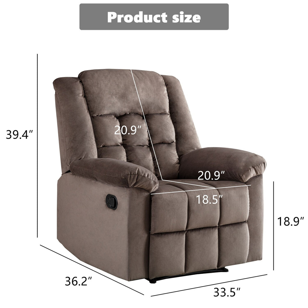 Brown Padded Manual Recliner H7026