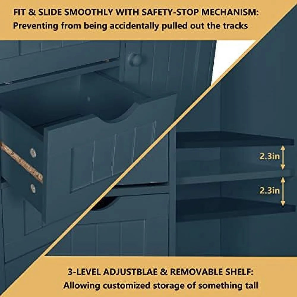 Dark Teal 4 Drawer Bathroom Cabinet R95419