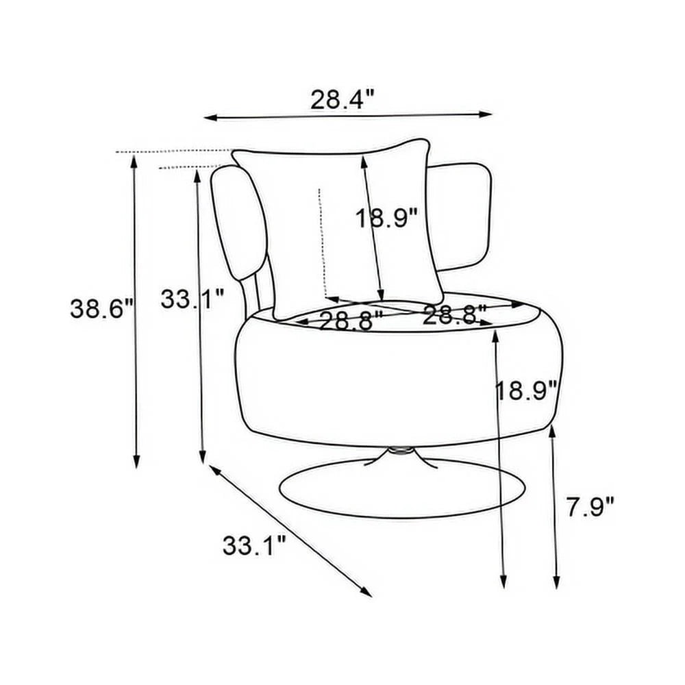 Swivel Accent Chair Armchair Fabric A751728