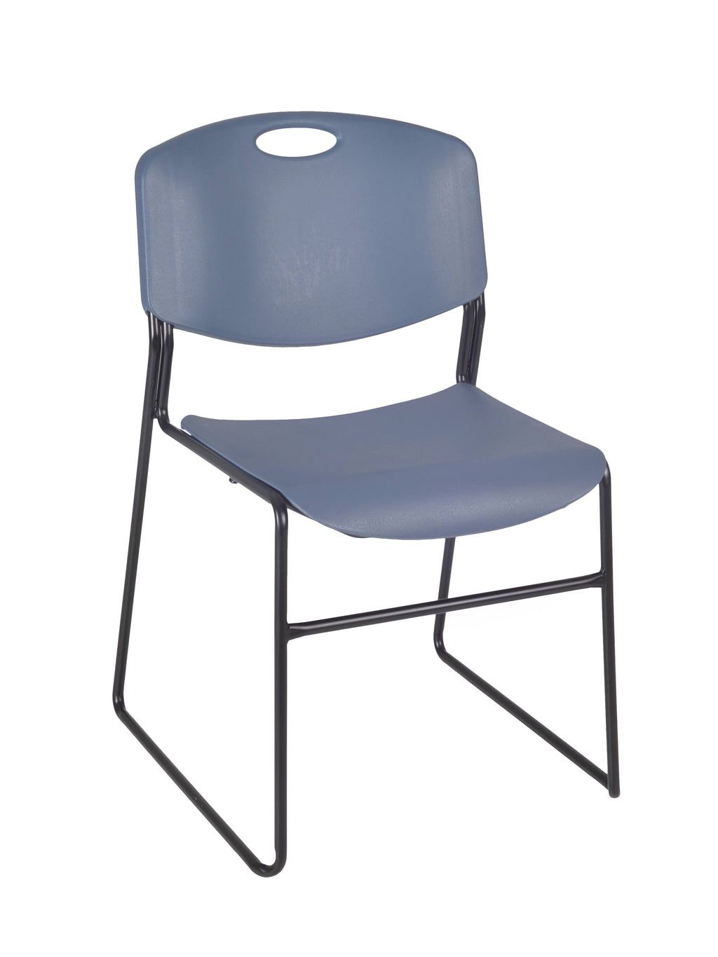 Cherry Training Table with 2 Blue Stack Chairs L45718