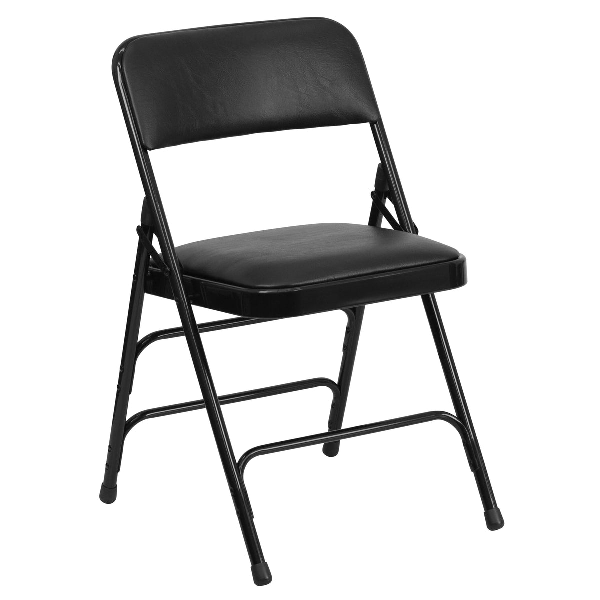 Black Vinyl Metal Folding Chair Q49992