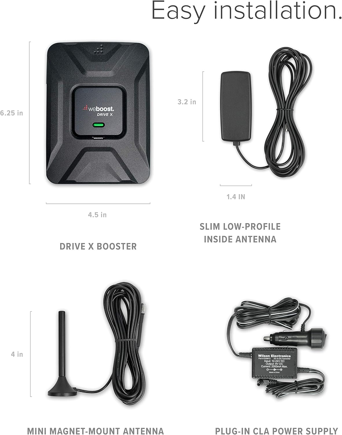 Vehicle Cell Phone Signal Booster with Magnetic Roof Antenna C188