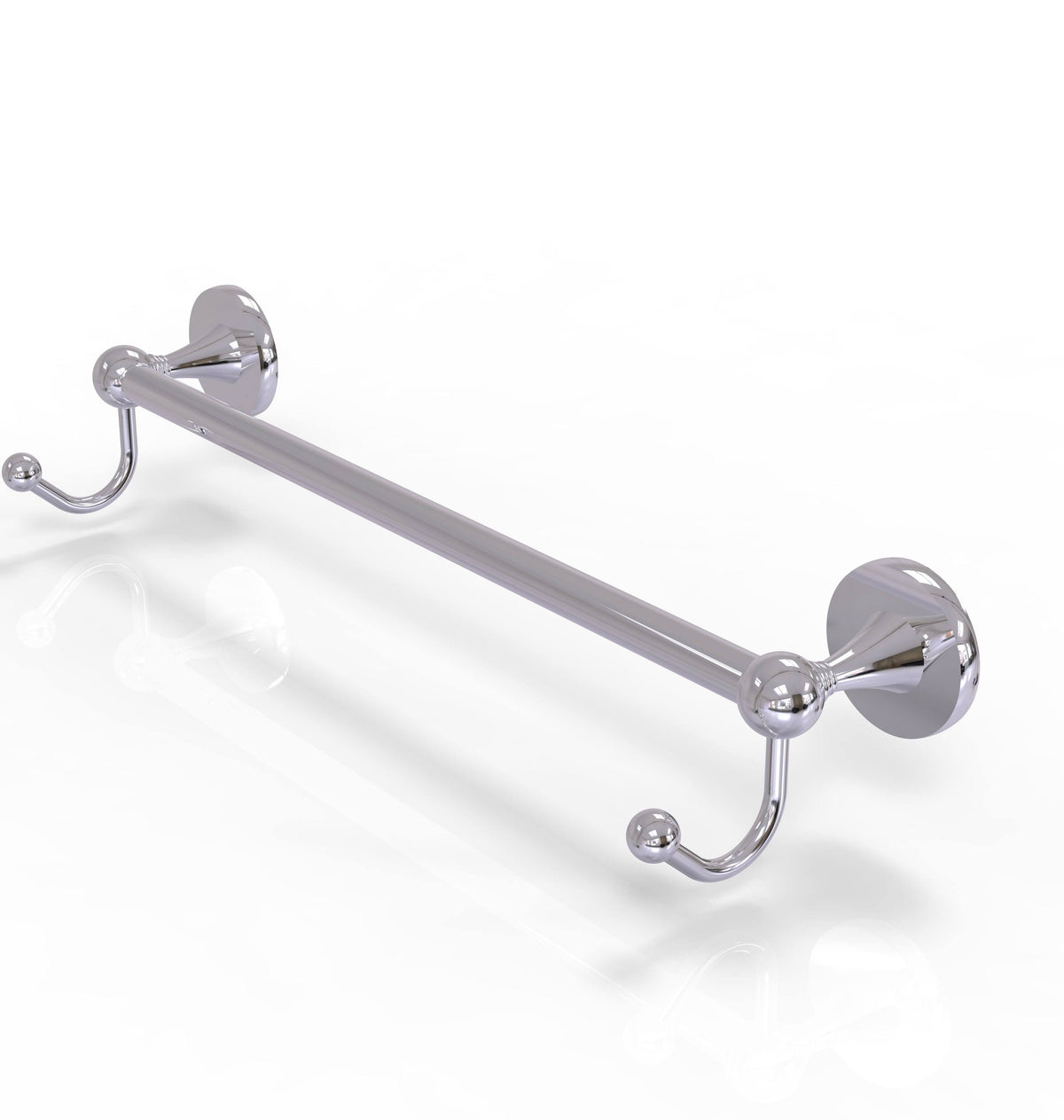 Polished Chrome Towel Bar with Integrated Hooks N327