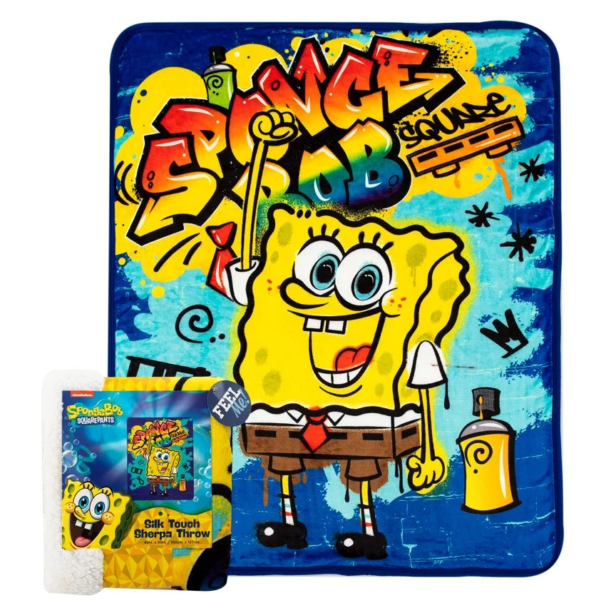 Spongebob Graffiti Silk Touch Sherpa Blanket R4049