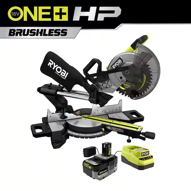 18V Brushless Cordless 10 in. Sliding Compound Miter Saw Kit with Battery and Charger W803107