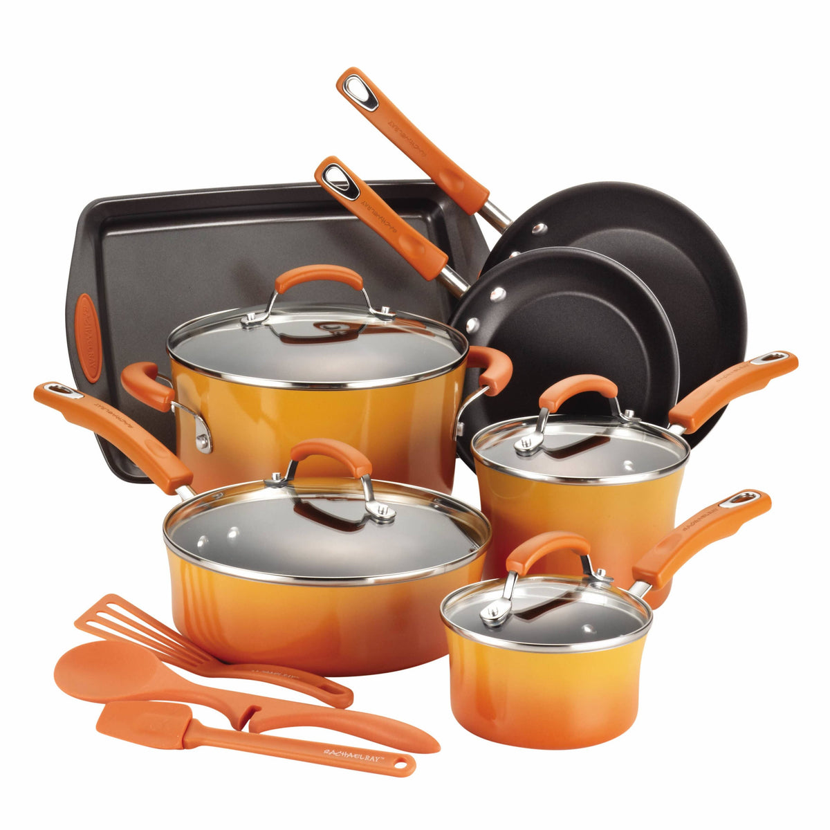 14-Piece Orange Nonstick Cookware Set F2921