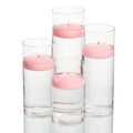 Pink Set of 48 Floating Candles and Cylinder Holders M770