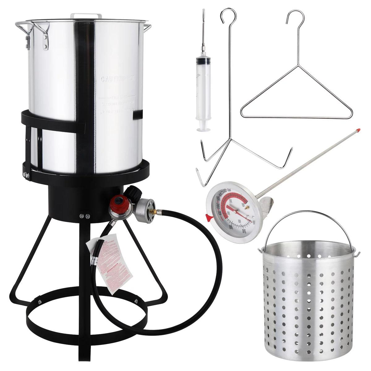 30qt Aluminum Turkey Fryer Pot with Thermometer K65507