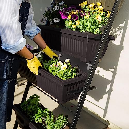 5-Tier Elevated Garden Bed with 5 Planter Boxes (Black) O973495