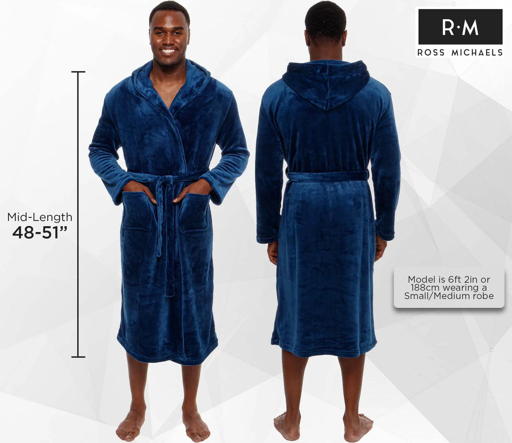 Navy 320 GSM Fleece Hooded Robe P1775