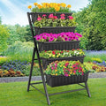 5-Tier Elevated Garden Bed with 5 Planter Boxes (Black) O973495