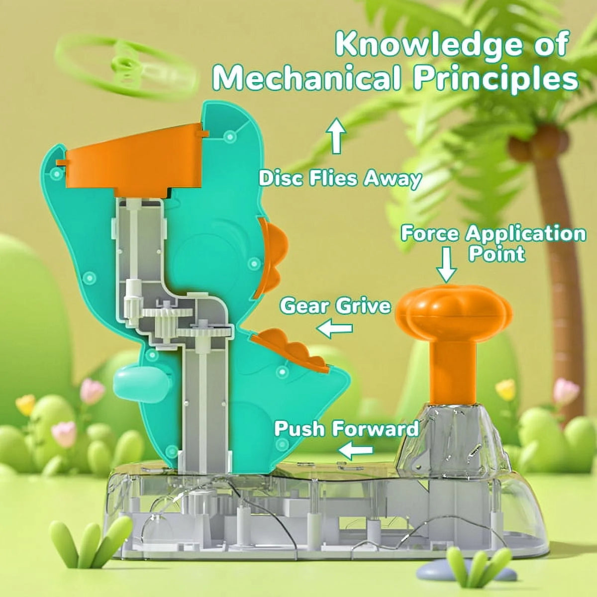 Flying Disc Launcher Outdoor Toy Green S8735
