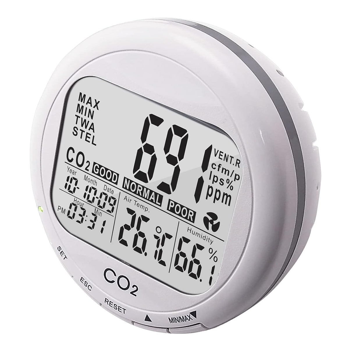 CO2 Carbon Dioxide Monitor with Relay Function NDIR Sensing Probe W666