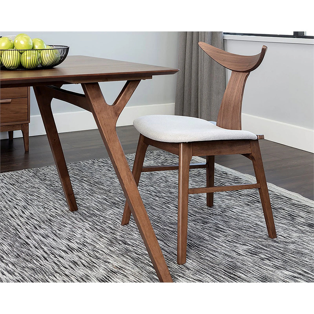 Light Gray Wood Dining Table Set with 4 Dining Chairs V7991