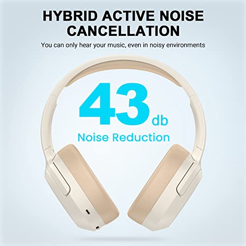 Active Noise Cancelling Wireless Over Ear Headphones, Grey M388985