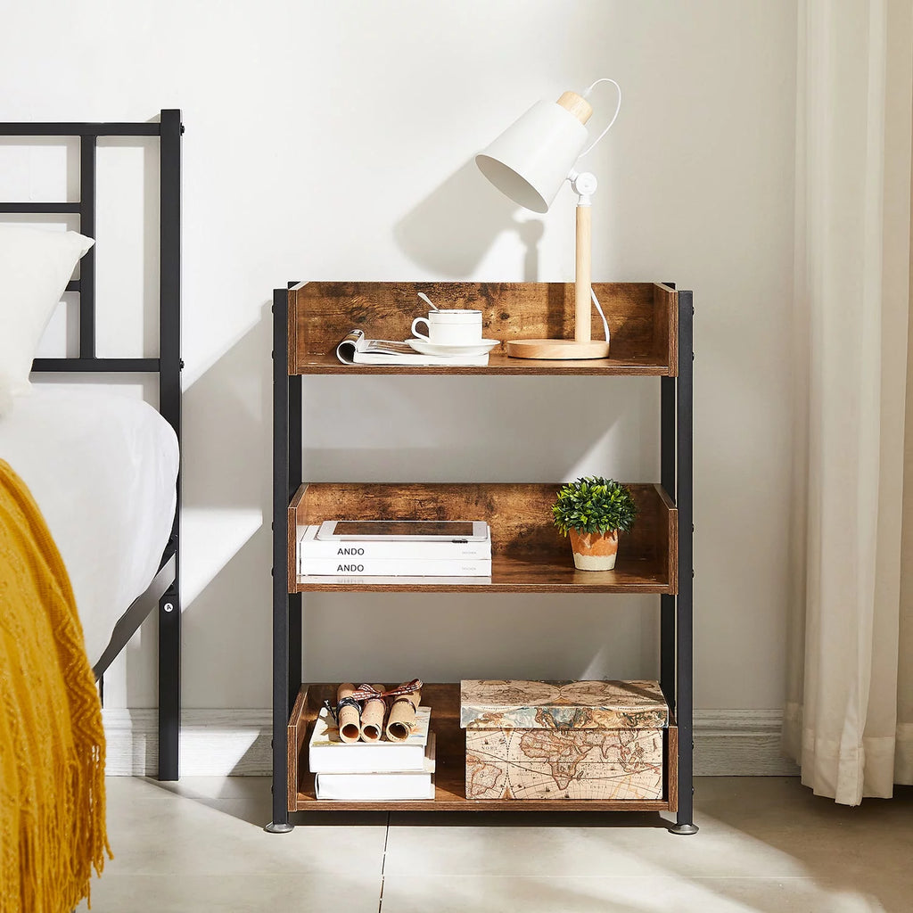 3-Tier Wooden Bookcase with Storage Shelves Z449291