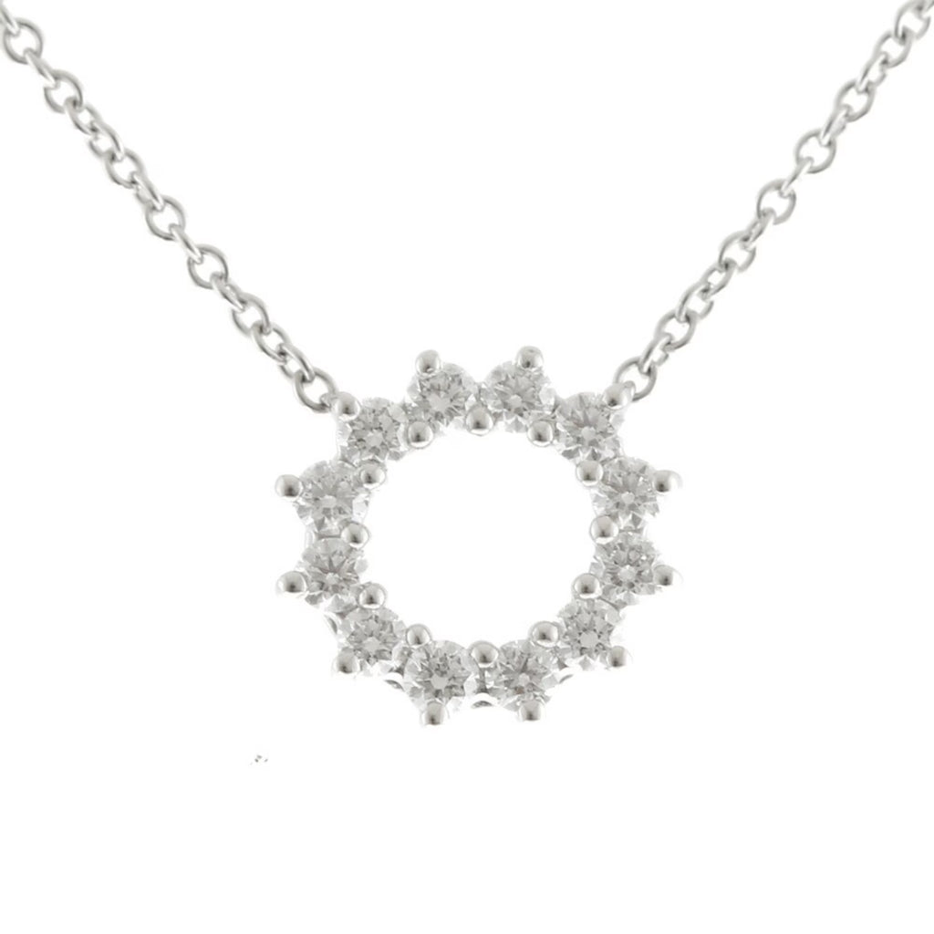 Tiffany Open Circle Diamond Necklace Pt950 Platinum D286845