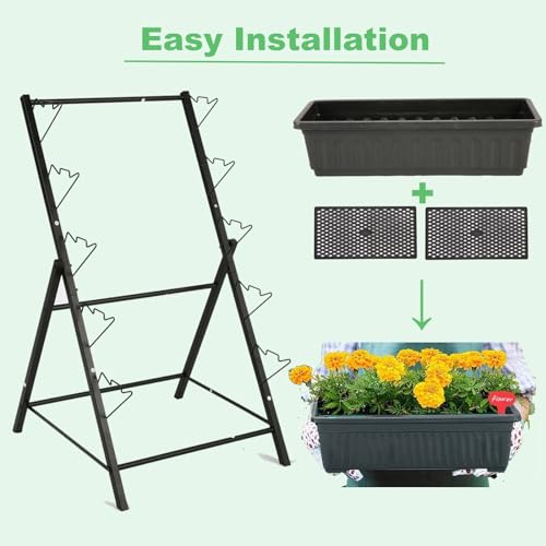 5-Tier Elevated Garden Bed with 5 Planter Boxes (Black) O973495