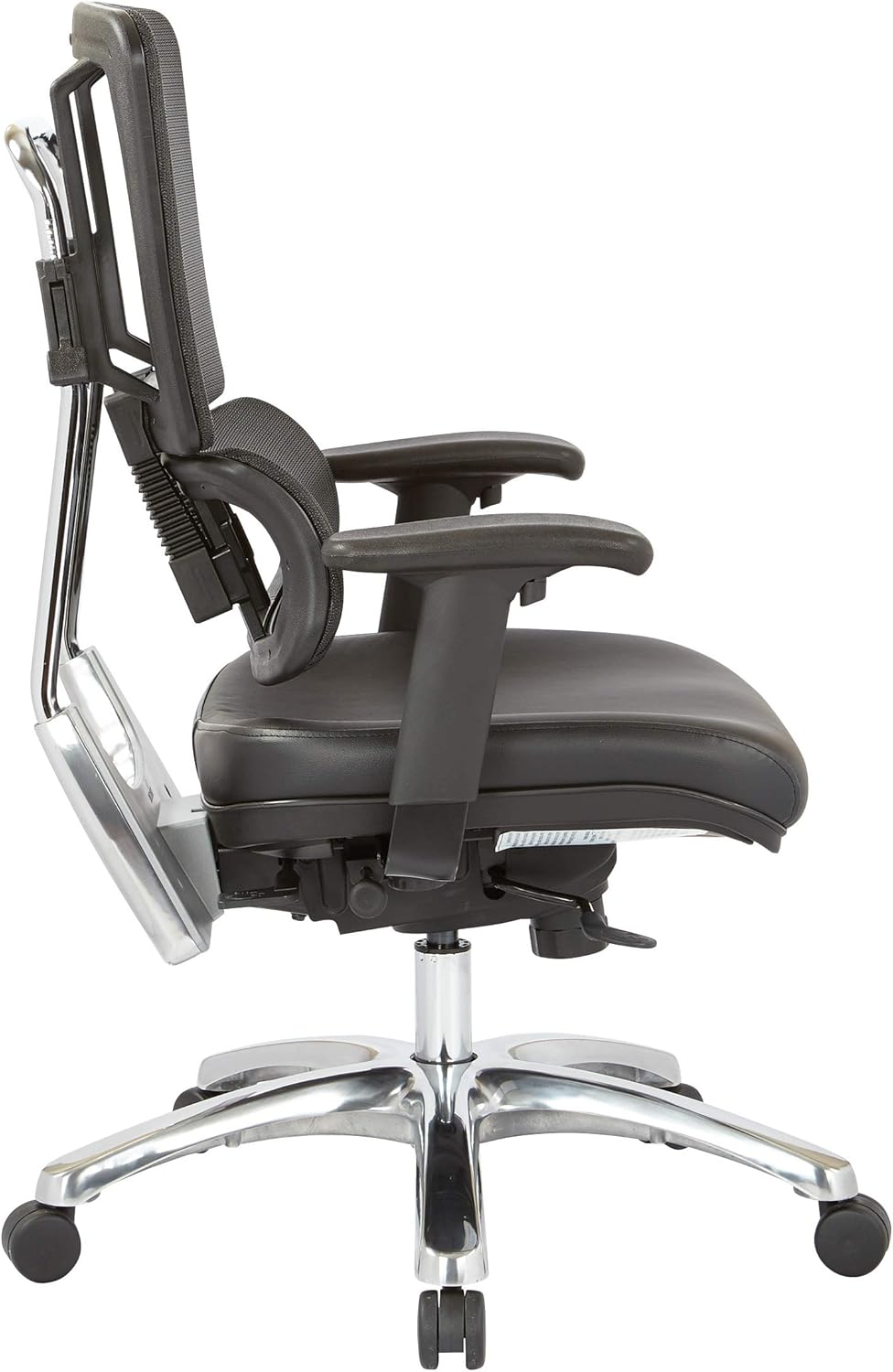 Black Mesh Back Managers Chair with Polished Aluminum Base E23702
