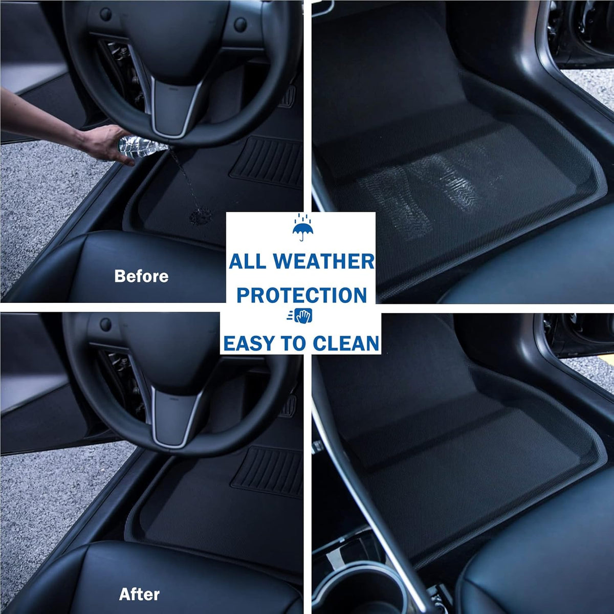 All Weather Floor Mats Custom Fit 3D Carpet Car Interior Accessories Black Y5028