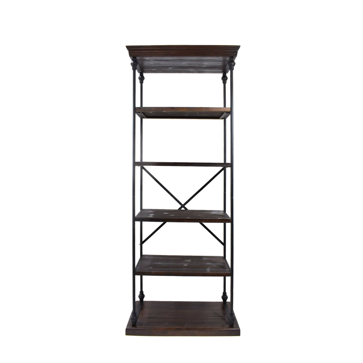 5-Shelf Wood & Metal Etagere Bookcase T376039