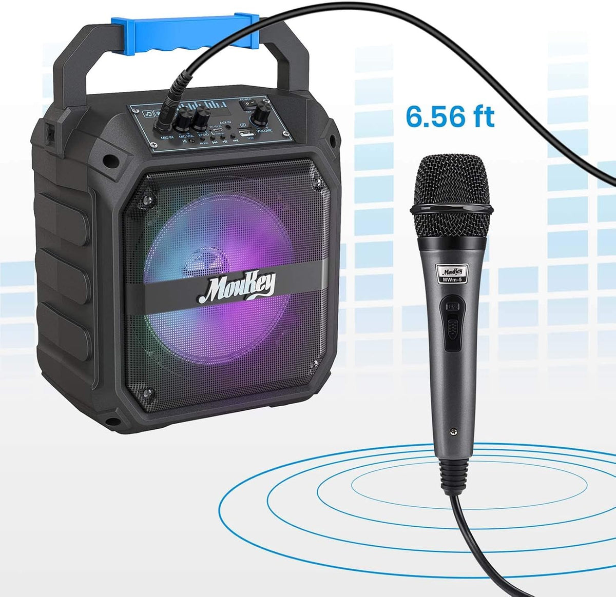 Portable Karaoke Machine with Bluetooth PA Speaker and Microphone C23720