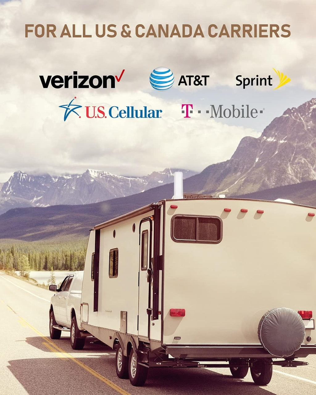Cell Signal Booster for RV with Omni-Directional Roof Antenna B8642