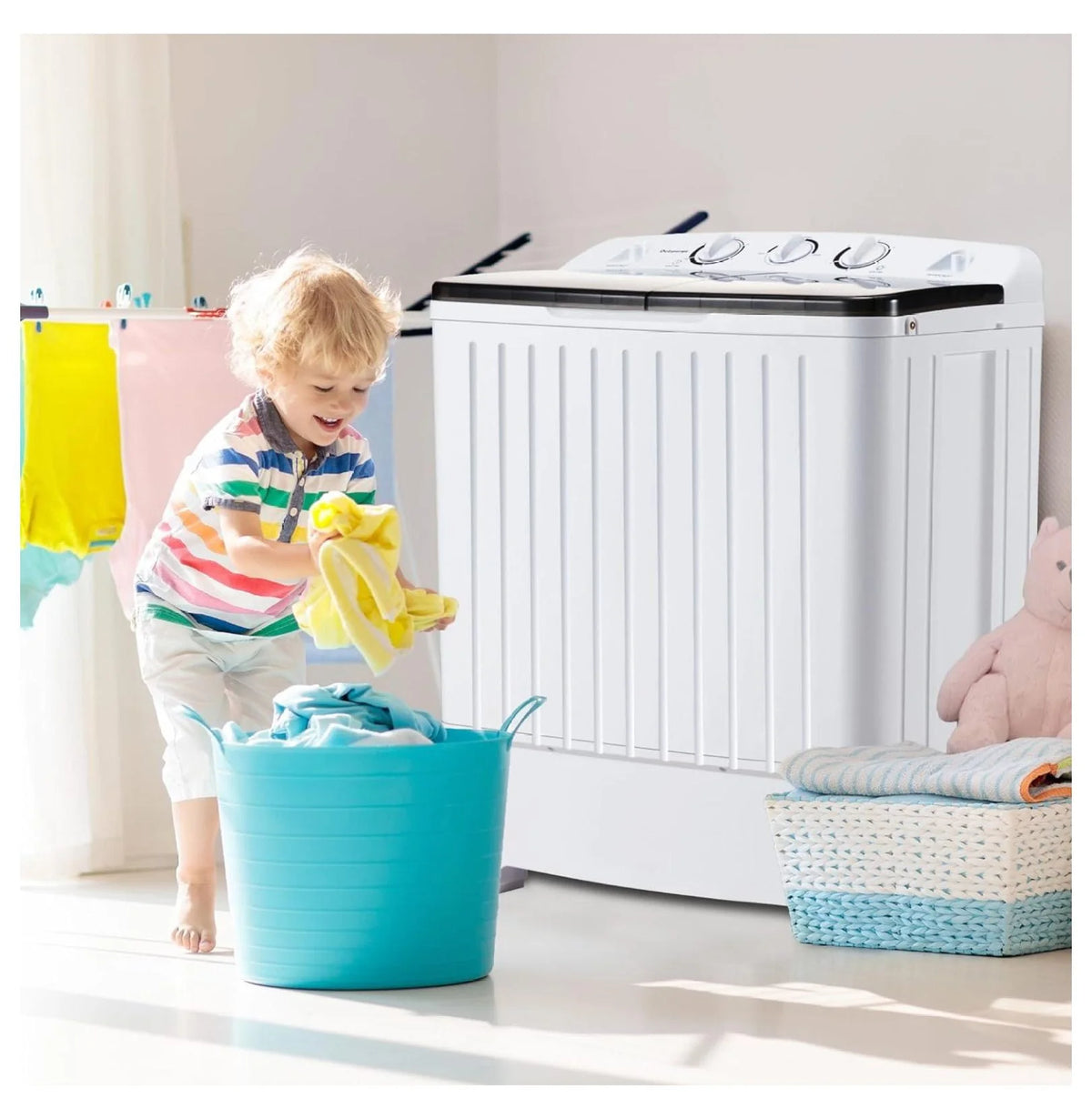 Portable Mini Tub Washer and Dryer Combo 20 lbs Black F85430
