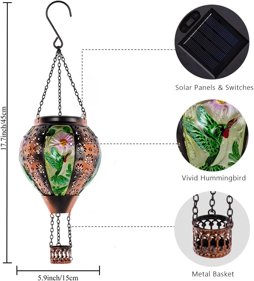 Metal & Glass Solar Lantern with Candle Holder U2261