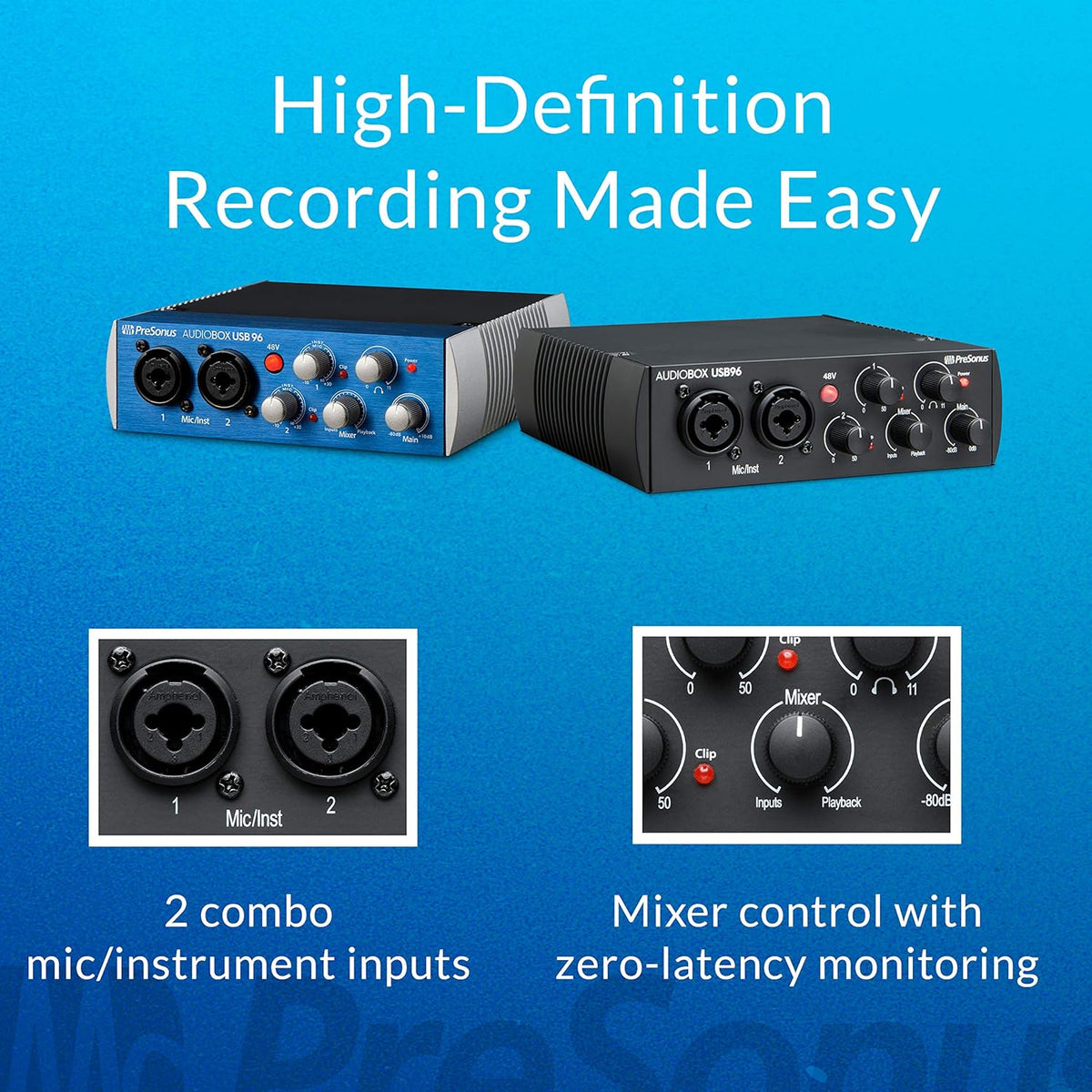 USB 2.0 Recording Bundle with Interface, Headphones, Microphone and Studio One software M735915