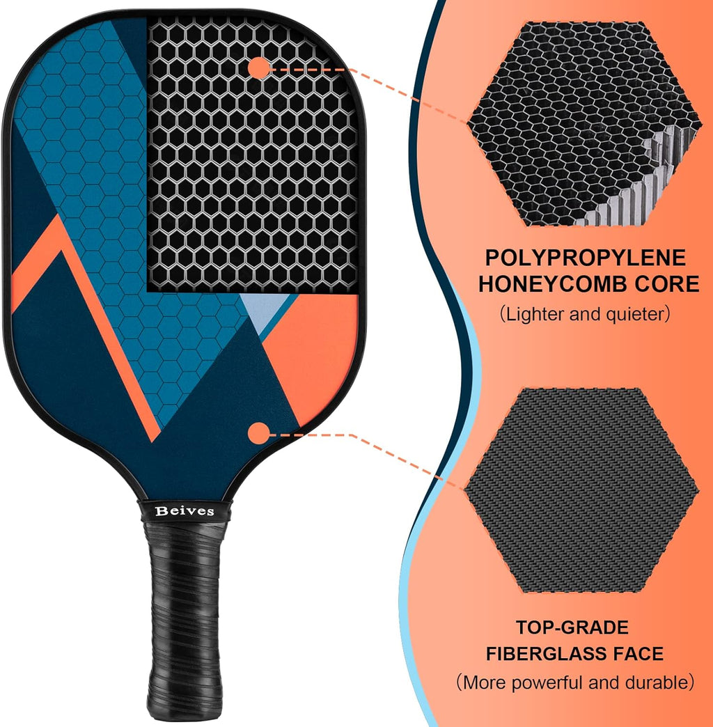 Set of 4 Lightweight Pickleball Paddles with Carry Bag D61811