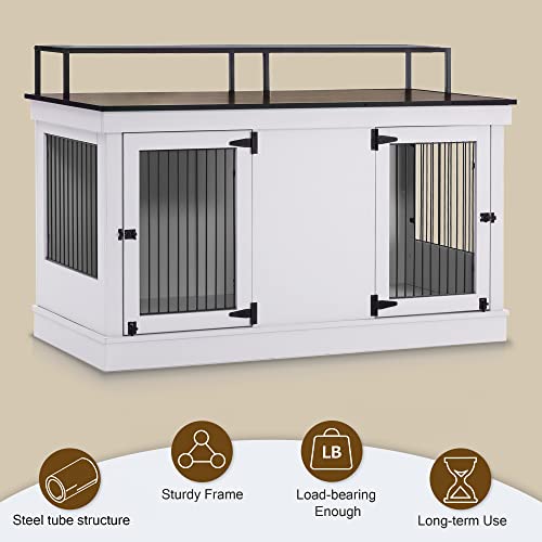 Large Wooden Dog Crate with Double Doors (Brown) X447150
