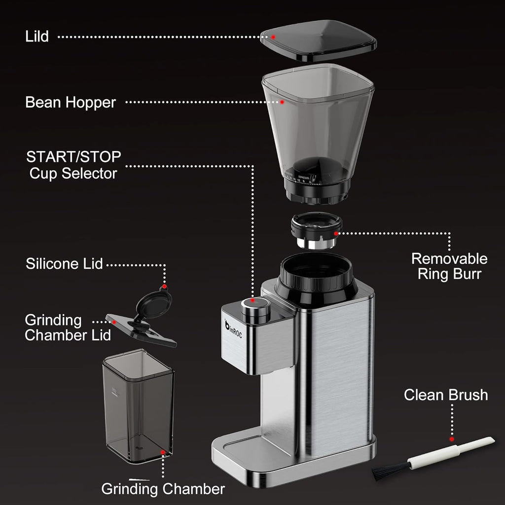 Conical Burr Coffee Grinder with 48 Grind Settings P102