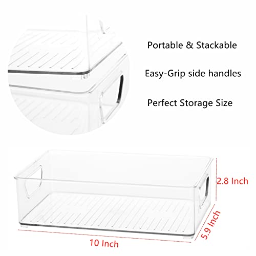 2 Pack Clear Plastic Stackable Storage Bin R500