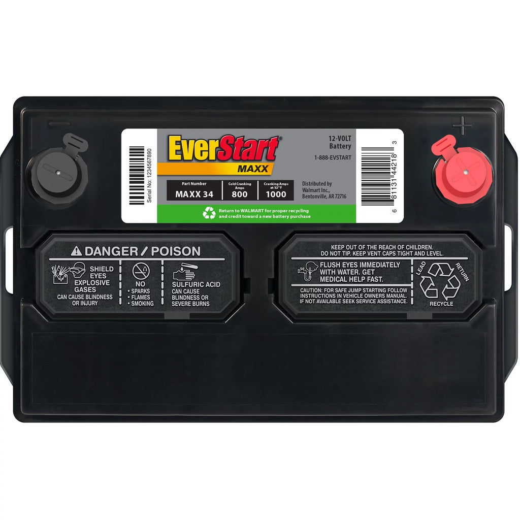 Group Size 34 12 Volt 800 CCA Lead Acid Automotive Battery E7829