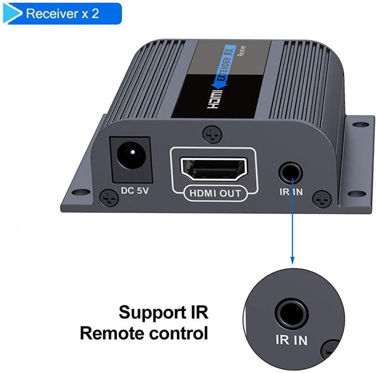 HDMI Extender 1080P 1x2 Splitter Over CAT6 Cable 40m with IR Remote Control I75734
