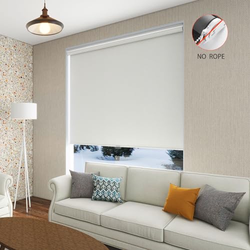 White Cordless Blackout Roller Blind H600666